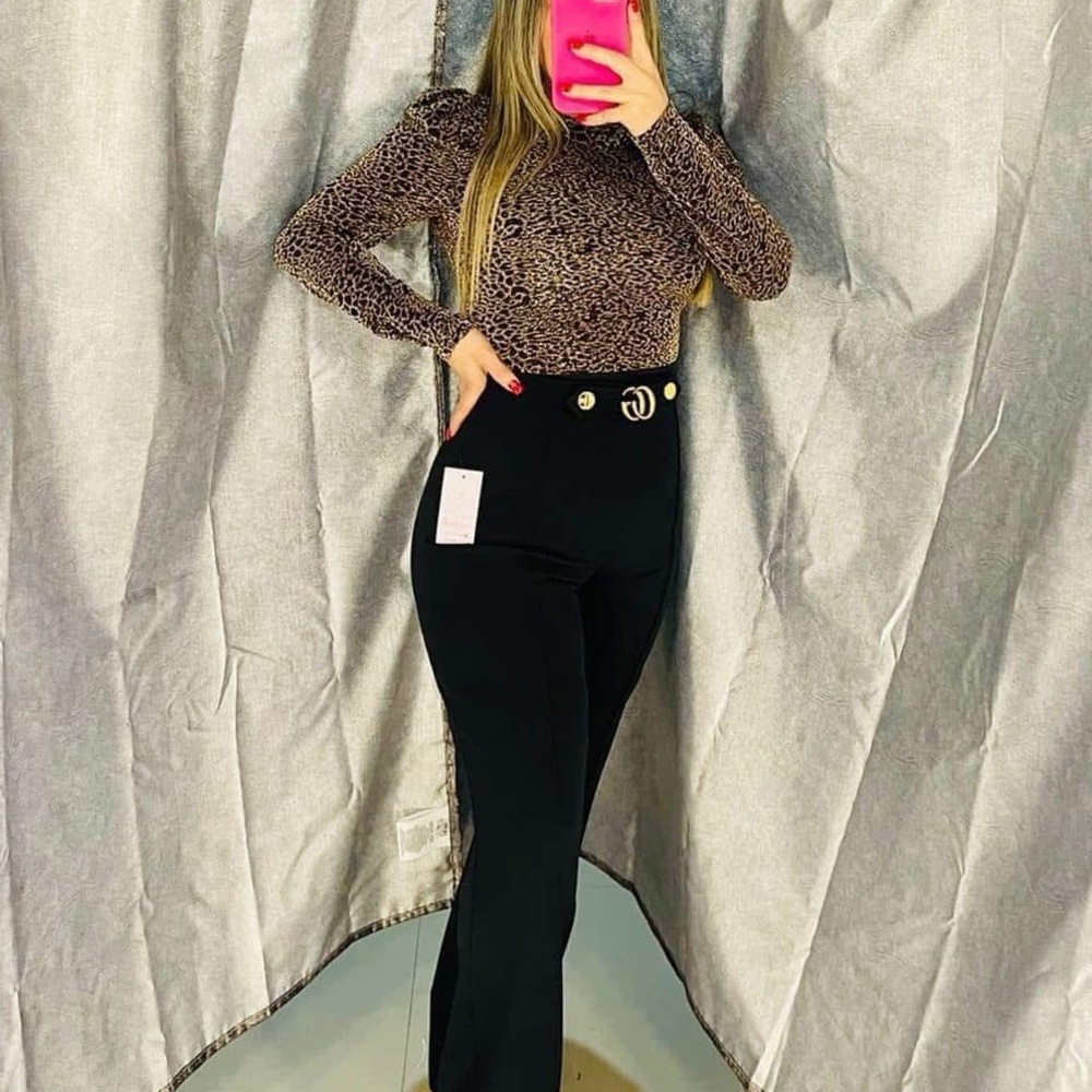 Black and Gold Cheetah Print, Tad-bit see through,  Puffy- Long Sleeve Bodysuit.